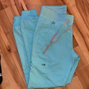 Figs Zamora Jogger Scrub Pants- Aqua Blue- XS
